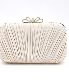 abordables -pochette plissée blanche élégante pour femme – sac à main de soirée avec nœud en strass pour mariages, fêtes et événements officiels