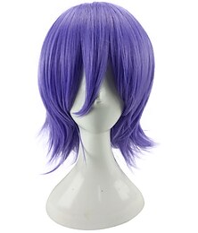economico -parrucca cosplay parrucca sintetica parrucca cosplay lelouch lamperouge code geass ricci cosplay taglio di capelli a strati parrucca corta viola/blu marrone rosso viola scuro capelli sintetici 12