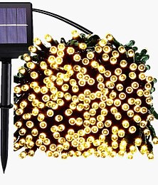 economico -luci a stringa a led solari luci a stringa per esterni 22m 200led 8 luci fiabesche a funzione esterna impermeabile giardino prato cortile decorazione natalizia luce