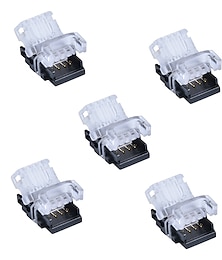 billige -5 stk 4bin 10mm ikke-vanntett fleksibel stripe lys flodheste spenne 5050 rgb led lys bar hurtigkobling enkel å installere ledning og stripe lyskontakt dc5-36v