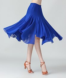 abordables -Danse de Salon Jupes Couleur Pure Femme Utilisation Entraînement Usage quotidien Taille haute Polyester