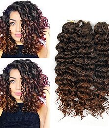 economico -Trecce per capelli a crochet Molto ondulata Trecce a scatola Biondo Borgogna Ramato Capelli sintetici 14 pollice Capelli intrecciati 3 pezzi / pacco