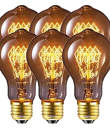 abordables -6 uds 4 Uds bombilla incandescente edison vintage regulable a19 40w e26 e27 bombillas decorativas para apliques de pared luz de techo 220-240v