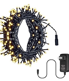 Недорогие -10 м 100 светодиодных водонепроницаемых гирлянд, теплый белый, синий&amp;белые рождественские гирлянды для украшения сада на открытом воздухе