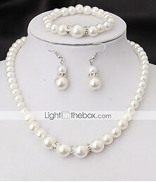 preiswerte -Damen Brautschmuck-Sets Künstliche Perle Ohrringe Schmuck Weiß Für Party Hochzeit Verlobung Versprechen Festival 4