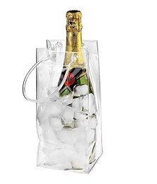 baratos -Saco de vinho de gelo, sacos de refrigerador de vinho dobráveis transparentes portáteis com alça, sacos de bolsa de vinho em pvc para champanhe, cerveja gelada, vinho branco, bebidas refrigeradas