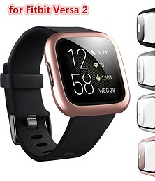 cheap -Screen Protector Compatible Fitbit Versa 2 Case Frosted PC Ultra-Thin Slim Tempered Glass Protective Case All-Around Full Cover Bumper Shell for Fitbit Versa 2 Smart Watch