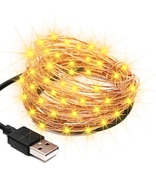 billige -2m 20 lys strengelys varm hvit hvit rød gypsophila ledelys utendørs kuttbar ny design usb drevet hage gårdsplass dekorasjonslampe 1 sett