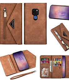 cheap -Huawei P40 P30 P20 Pro Lite Wallet-style Leather Case Phone Case Mate 20 10 Pro Lite Portable Delivery Short Rope 16 Card Pockets Protective Case