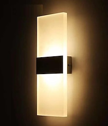 voordelige -1-licht led wandkandelaar ronde rechthoek indoor wandlamp acryl moderne hedendaagse wandlamp voor slaapkamer gang trappen badkamer 6w