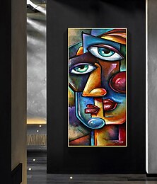 abordables -grande taille peinture à l'huile 100% fait main peint à la main art mural sur toile visage humain portrait abstrait style picasso décoration de la maison décor toile roulée sans cadre non tendu