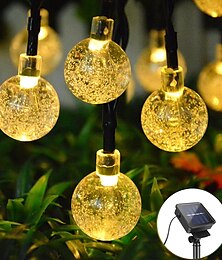 economico -elegante festa di nozze ricevimento 6.5m 30led luci solari a stringa - lampada a bolla di cristallo, 8 funzioni, luci fatate esterne impermeabili per giardino, decorazione del prato