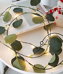 abordables -2m 20leds Eucalyptus Vigne LED Chaîne Lumière Fonctionnement De La Batterie De Noël Chambre Décoration Rotin Lumières Saint Valentin Décoration Fairy Lights