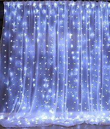ieftine -nuntă elegantă petrecere de recepție 3mx3m 3mx2m usb led cortină șir lumini cu telecomandă lumini cu zâne Anul Nou Crăciun Ziua Îndrăgostiților nuntă în aer liber decorarea casei