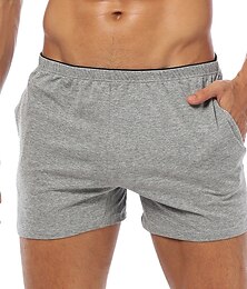 ieftine -Bărbați Pantaloni scurți de sudoare Pantaloni scurți de lenjerie Mată Respirabil Απαλό Scurt Casă Zilnic De Bază Casual Zvelt Negru Alb Micro-elastic