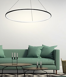 abordables -1 luz 60cm 24“ lámpara colgante led metal acrílico círculo diseño cromo moderno contemporáneo 110-120v 220-240v