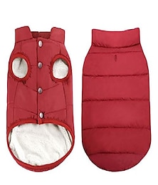 ieftine -căptușeală din fleece hanorac pentru câini foarte cald în timpul iernii pentru câini de talie mică jachetă paltoane cățeluș cu glugă, roșu (xs-xxxl)