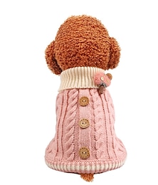 abordables -perros abrigos suéteres bloques de color casual / diario lindo casual / diario invierno ropa para perro cálido amarillo azul rosa disfraz para