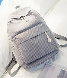 economico -Zaino da donna in velluto a coste con coulisse a nappa e tasca frontale – borsa casual morbida e leggera per la scuola, i viaggi o l'uso quotidiano