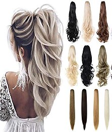 economico -chignon chignon coda di cavallo con artiglio capelli sintetici ciocca di capelli estensione dei capelli ondulati festa quotidiana festa e sera marrone chiaro