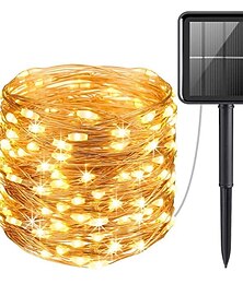 voordelige -outdoor solar led lichtslingers bruiloft decoratie 10m 33ft 100 led 8 verlichtingsmodi waterdichte kerstverlichting tuin kerst bruiloft verjaardagsfeestje vakantie decoratie