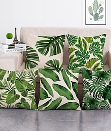 ieftine -1 set de 5 buc frunze verzi serii botanice aruncă perne acoperă decorativ modern aruncă pernă cutie pernă pentru cameră dormitor cameră canapea scaun mașină pernă în aer liber pentru canapea canapea