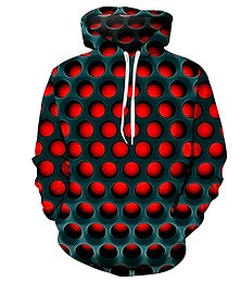 levne -Pánské Kapuce Rubínově červená Modrá Fialová Trávová zelená Kapuce Geometrický 3D 3D tisk Větší velikosti Designové Základní Podzim Oblečení Mikiny s kapucí Mikiny Dlouhý rukáv