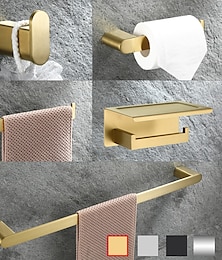 Χαμηλού Κόστους -Σετ αξεσουάρ μπάνιου - μπάρα πετσετών ρόμπα θήκης χαρτιού υγείας - γάντζος από ανοξείδωτο χάλυβα χαμηλού άνθρακα μεταλλικό τοίχο