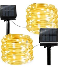economico -luce solare esterna della stringa 2pcs 1pcs tubo della corda ha condotto la lampada solare 12m 100 luci della stringa dei led vacanza fata all'aperto festa di natale luce del giardino solare luce