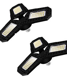 economico -2 pz 80 w led garage plafoniera deformabile 3 pannelli regolabili e26 e27 per la casa magazzino lampada da officina bianco caldo ac85-265v