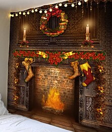 levne -vánoční ozdoby santa claus vánoční stromeček prázdninový večírek Vánoce velká stěna gobelín umění výzdoba pozadí pozadí přikrývka závěs domů ložnice obývací pokoj krbová punčocha dárek polyester