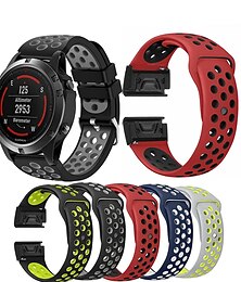 billige -Klokkerem til Garmin Tilnærming S62 MARQ Descent G1 Tilnærming S60 Fenix 7 Sapphire Solar / 6 Pro / 5 Plus Silikon Erstatning Stropp Quick Fit 22mm Pustende Sportsrem Armbånd