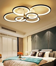 abordables -Plafonnier à 6 lumières LED dimmable plafonniers design de cercle style moderne simplicité acrylique 90w salon salle à manger chambre luminaire uniquement à intensité variable avec télécommande