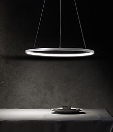 Недорогие -1 светильник светодиодный подвесной светильник 40см 60см 80см алюминиевый акриловый круг золотой белый черный окрашенная отделка с регулируемой яркостью для современной простой домашней кухни спальня