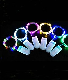 billige -30 pakker led fe string lys 2m 20 led kobbertråd lys til bryllup dekorasjon juletre bryllupsfest gave knapp batteri