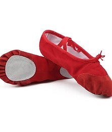 זול -בגדי ריקוד נשים נעלי בלט התאמן בנעלי נעלי ריקוד הדרכה הצגה שטוחות שטוח גומיה להחליק על שחור אפרסק ורוד