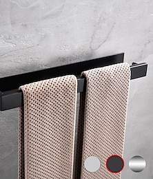 billiga -handduksstång, självhäftande väggmonterad 304 rostfritt stål enkelstång matt svart silverfärgad badrums- och köksinredning