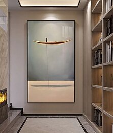cheap -Oil Painting Hand Painted Vertical Abstract Landscape Comtemporary Modern Rolled Canvas (No Frame)