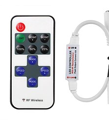 זול -1PC 11-key RF Mini Wireless Remote Controller With DC Connector For Single Color 3528 5050 LED Strip Lights DC12-24V