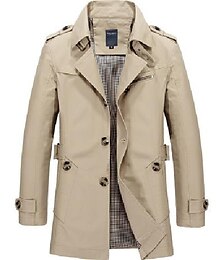economico -Per uomo Cappotto Invernale Giacca di transizione Cappotto Trench Cappotto corto Affari Casuale Cotone Giacca a Vento Capispalla Abbigliamento Tinta unita Collo a Lancia