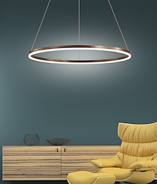 baratos -LED pendente de 40/60/80 cm 1-luz anel circunferencial design de alumínio escurecido pintados acabamentos luxuosos estilo moderno sala de jantar lâmpadas pendentes 110-240v somente regulável com