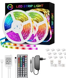 cheap -LED Strip Lights RGB 65.6ft -20M 32.8ft-10M Tape Light SMD5050 LED Strips with Remote Controller with 44 Keys IR Remote and 12V Power Supply Flexible Color Changing Apply to BedroomTV Party