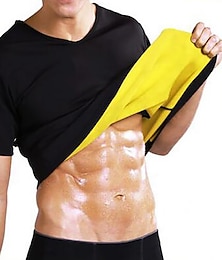 baratos -Modelador de corpo Camisa de treino cintura suor Esportes Neoprene Treino de Ginástica Exercício e Atividade Física Corrida Respirável Emagrecimento Perda de peso Suor quente Para Masculino Cintura e