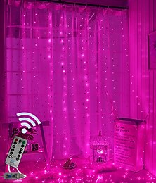 billige -elegante bryllupsmottak fest vindusgardinlys 300 led usb-drevne fe-lys med fjernkontroll ip65 vanntett 8 innstillinger blinklys til julefest bryllupsveggdekorasjon
