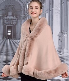 abordables -capes manches longues fausse fourrure / orlon automne mariage / fête / soirée châle&amp; écharpe / écharpe pour femmes avec joint fendu / solide