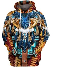 رخيصةأون -الهنود الحمر الهنود الحمر زي تأثيري هوديي أنيمي 3D طبع المتناثرة الرسوم البيانية هوديي من أجل رجالي نسائي للبالغين