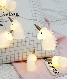 cheap -1.5M 10LEDs Unicorn Fairy Tale Garland String Lights Battery Operation Christmas String Lights Holiday Wedding Party Family Kids Bedroom Decoration Delivery Without Battery