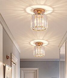 abordables -14 cm rond carré cristal plafonnier led lustre couloir lumière or noir siliver encastré lumières métal galvanisé moderne style nordique cadeau pour les amis de la famille 220-240v