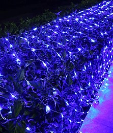 economico -6x4m luci stringa netta 880 led luci stringa rete da pesca bianco caldo bianco freddo multi colore impermeabile festa albero di natale matrimonio patio decorazioni per la casa decorazione d'interni