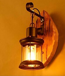 economico -lampada da parete retro vintage rustico nordico scone da parete in vetro 40w per camera da letto comodino applique da parete industriale lampade per scale corridoio camera da letto